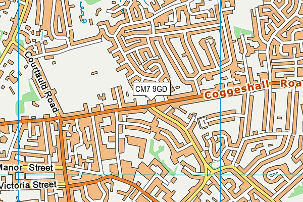 CM7 9GD map - OS VectorMap District (Ordnance Survey)