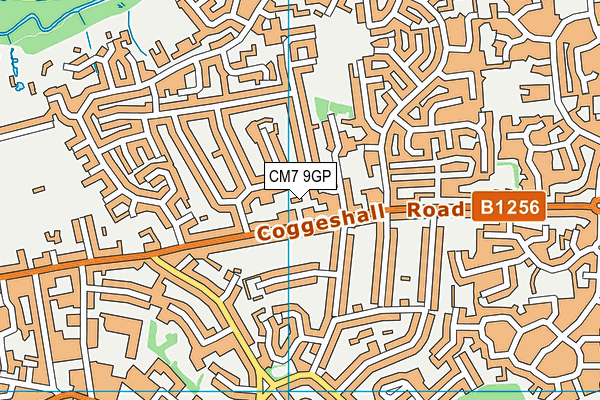 CM7 9GP map - OS VectorMap District (Ordnance Survey)