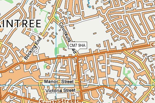 CM7 9HA map - OS VectorMap District (Ordnance Survey)