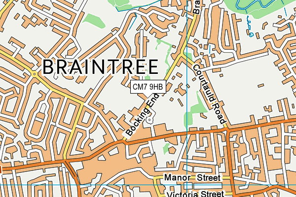 CM7 9HB map - OS VectorMap District (Ordnance Survey)