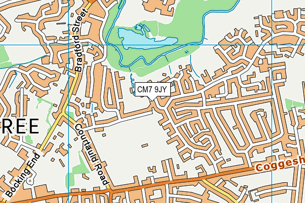 CM7 9JY map - OS VectorMap District (Ordnance Survey)