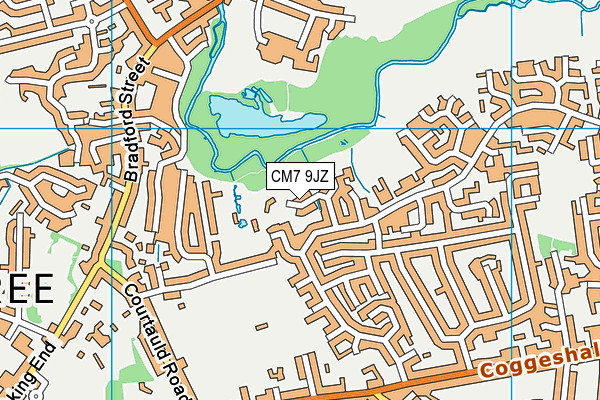 CM7 9JZ map - OS VectorMap District (Ordnance Survey)