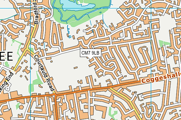 CM7 9LB map - OS VectorMap District (Ordnance Survey)