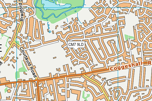 CM7 9LD map - OS VectorMap District (Ordnance Survey)