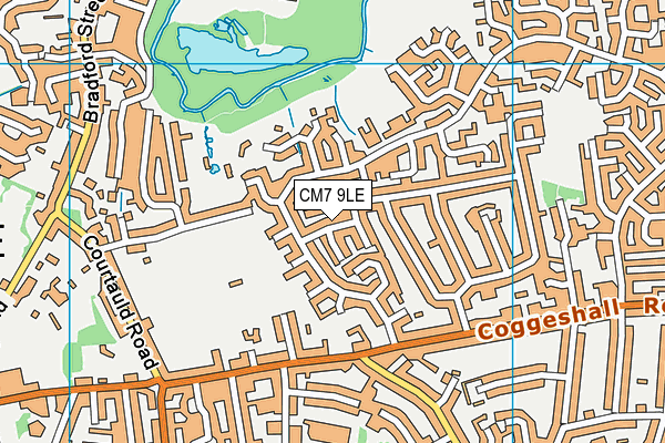 CM7 9LE map - OS VectorMap District (Ordnance Survey)