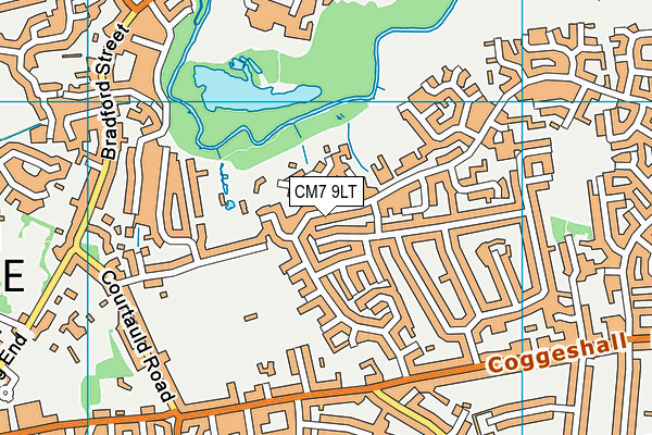 CM7 9LT map - OS VectorMap District (Ordnance Survey)