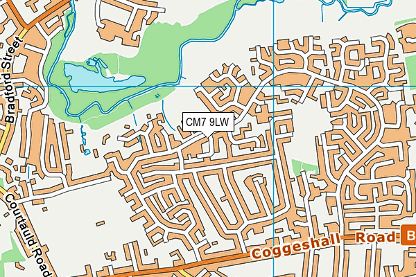 CM7 9LW map - OS VectorMap District (Ordnance Survey)