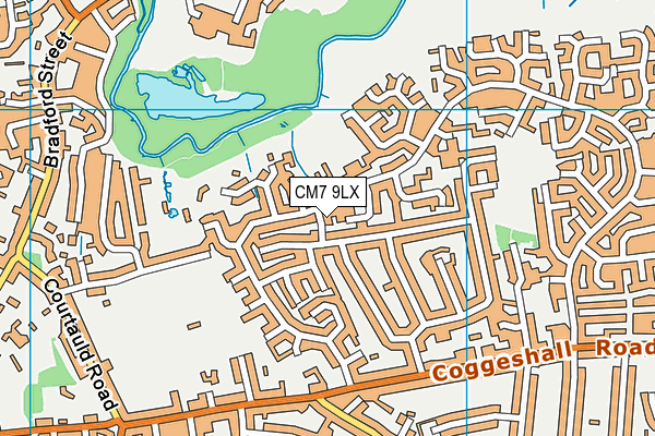 CM7 9LX map - OS VectorMap District (Ordnance Survey)