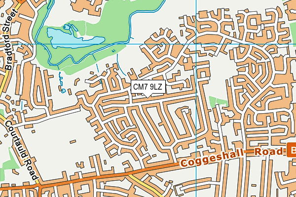 CM7 9LZ map - OS VectorMap District (Ordnance Survey)