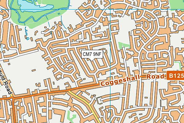 CM7 9NF map - OS VectorMap District (Ordnance Survey)