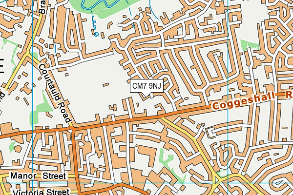 CM7 9NJ map - OS VectorMap District (Ordnance Survey)