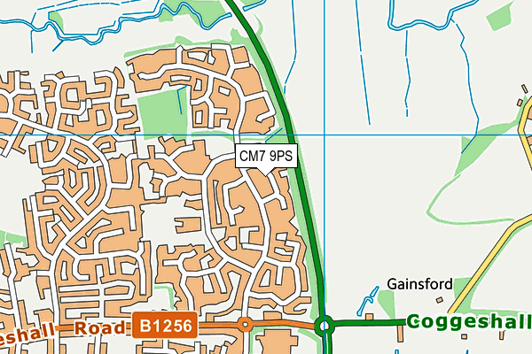 CM7 9PS map - OS VectorMap District (Ordnance Survey)