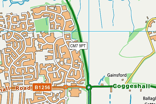 CM7 9PT map - OS VectorMap District (Ordnance Survey)