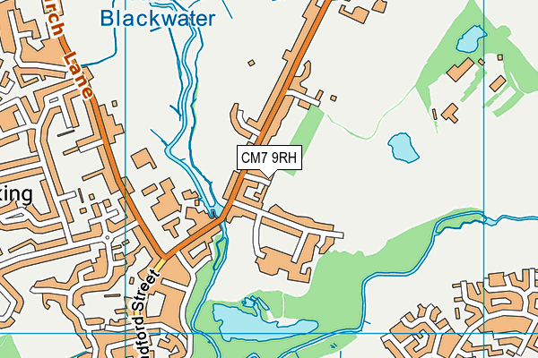 CM7 9RH map - OS VectorMap District (Ordnance Survey)