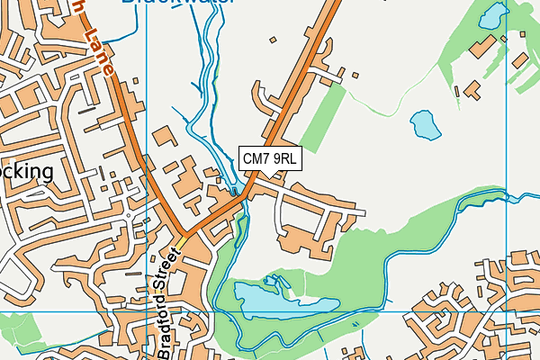 CM7 9RL map - OS VectorMap District (Ordnance Survey)