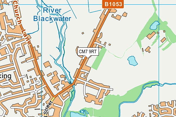 CM7 9RT map - OS VectorMap District (Ordnance Survey)