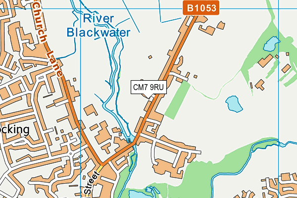 CM7 9RU map - OS VectorMap District (Ordnance Survey)