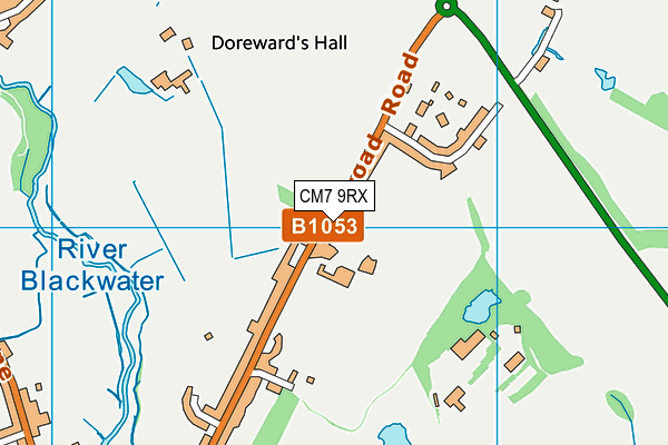 CM7 9RX map - OS VectorMap District (Ordnance Survey)