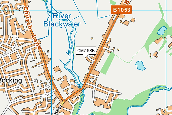 CM7 9SB map - OS VectorMap District (Ordnance Survey)