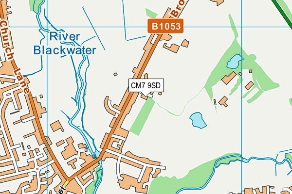 CM7 9SD map - OS VectorMap District (Ordnance Survey)