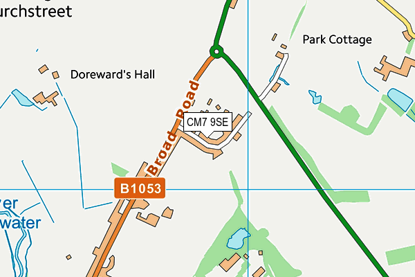 CM7 9SE map - OS VectorMap District (Ordnance Survey)