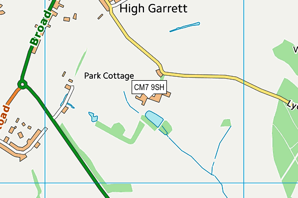 CM7 9SH map - OS VectorMap District (Ordnance Survey)