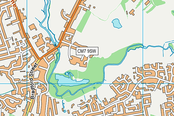 CM7 9SW map - OS VectorMap District (Ordnance Survey)