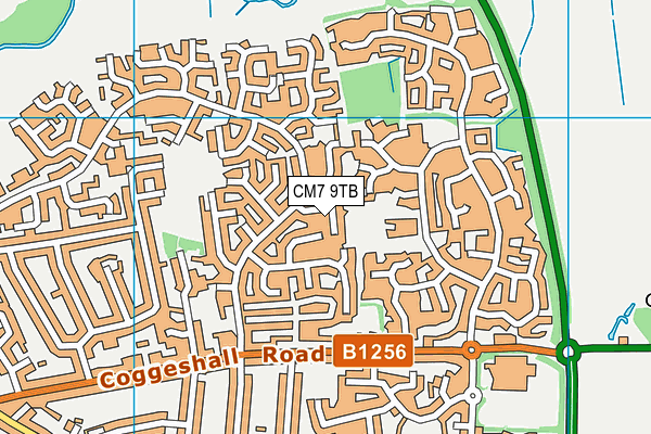 CM7 9TB map - OS VectorMap District (Ordnance Survey)