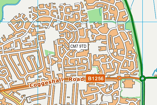 CM7 9TD map - OS VectorMap District (Ordnance Survey)