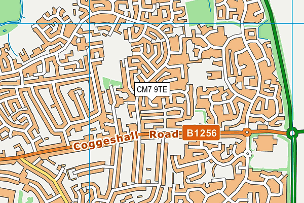 CM7 9TE map - OS VectorMap District (Ordnance Survey)