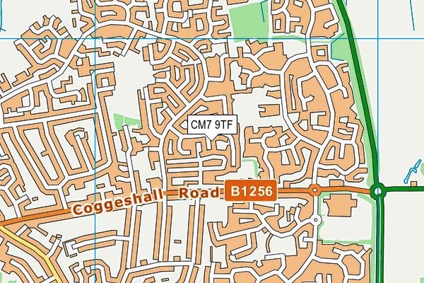 CM7 9TF map - OS VectorMap District (Ordnance Survey)