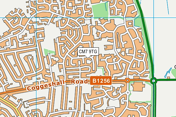 CM7 9TG map - OS VectorMap District (Ordnance Survey)