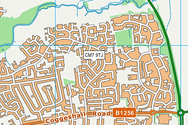 CM7 9TJ map - OS VectorMap District (Ordnance Survey)