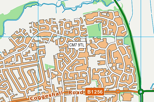 CM7 9TL map - OS VectorMap District (Ordnance Survey)