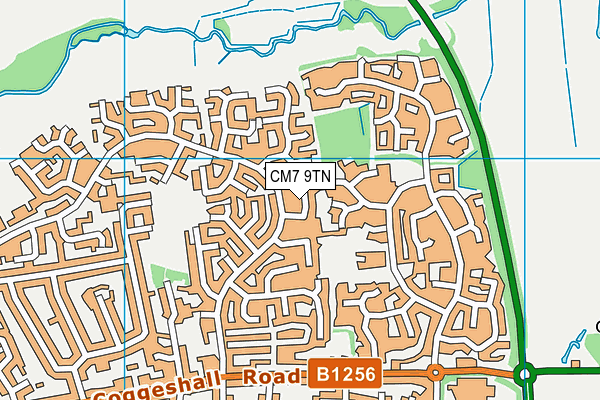 CM7 9TN map - OS VectorMap District (Ordnance Survey)