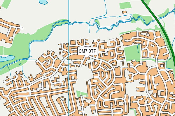 CM7 9TP map - OS VectorMap District (Ordnance Survey)