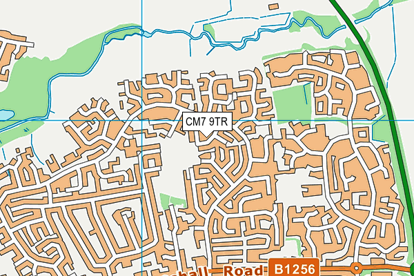 CM7 9TR map - OS VectorMap District (Ordnance Survey)