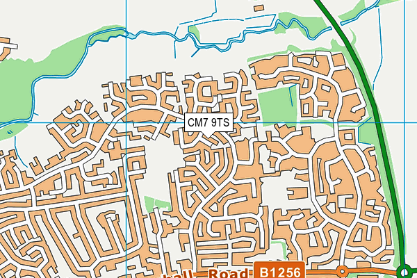 CM7 9TS map - OS VectorMap District (Ordnance Survey)