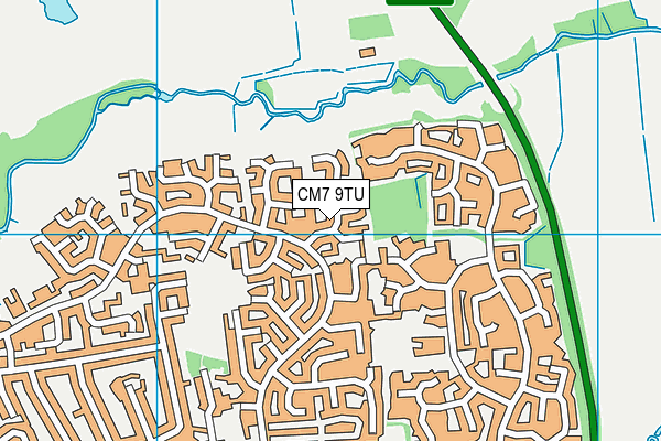 CM7 9TU map - OS VectorMap District (Ordnance Survey)