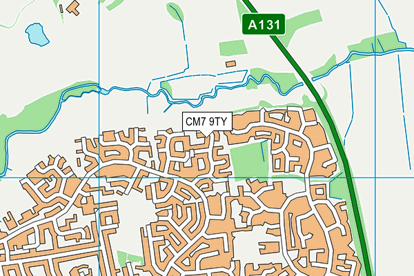 CM7 9TY map - OS VectorMap District (Ordnance Survey)