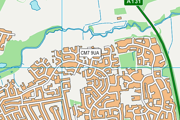 CM7 9UA map - OS VectorMap District (Ordnance Survey)