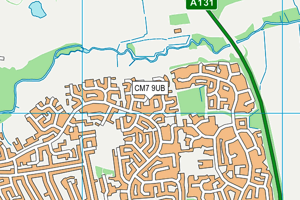 CM7 9UB map - OS VectorMap District (Ordnance Survey)