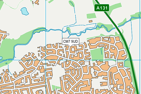 CM7 9UD map - OS VectorMap District (Ordnance Survey)