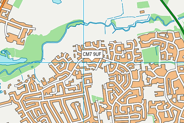 CM7 9UF map - OS VectorMap District (Ordnance Survey)