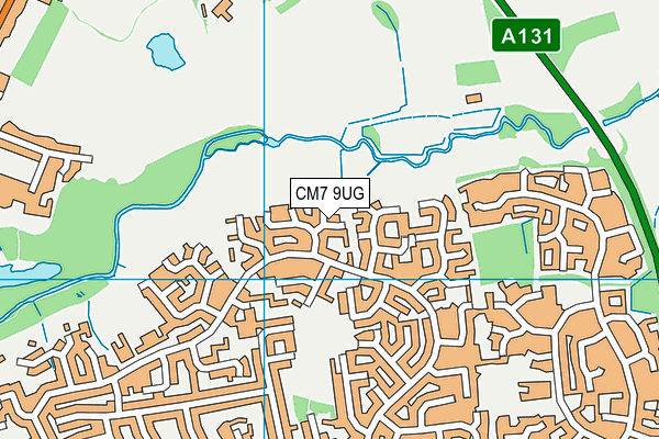 CM7 9UG map - OS VectorMap District (Ordnance Survey)