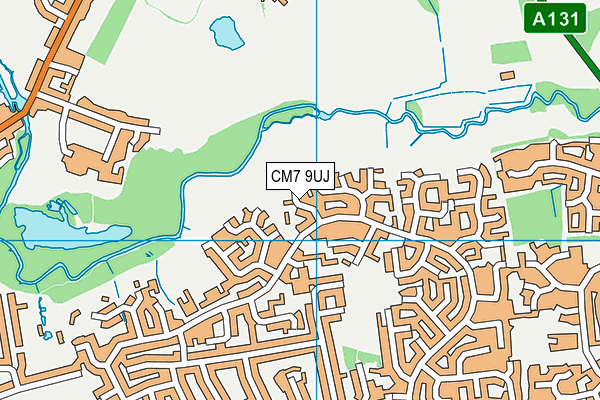 CM7 9UJ map - OS VectorMap District (Ordnance Survey)