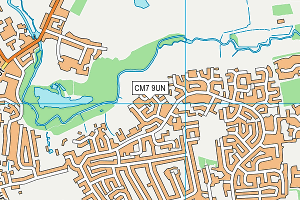 CM7 9UN map - OS VectorMap District (Ordnance Survey)
