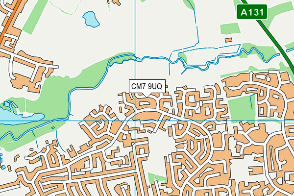 CM7 9UQ map - OS VectorMap District (Ordnance Survey)