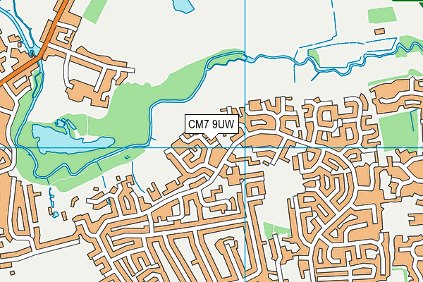 CM7 9UW map - OS VectorMap District (Ordnance Survey)