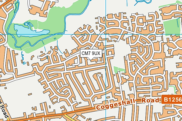 CM7 9UX map - OS VectorMap District (Ordnance Survey)